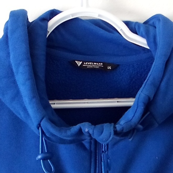 Level wear Toronto Blue Jays top sweater cut at elbow size L blue red white - Picture 2 of 8